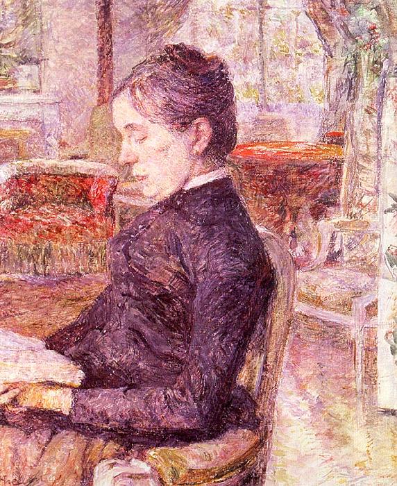  Henri  Toulouse-Lautrec The Reading Room at the Chateau de Malrome oil painting picture